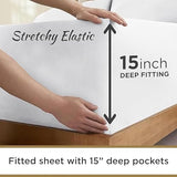 DESTINY CRESCENT BEDDING Full XL 100% Cotton Jersey Knit Sheet Set - Extra-Soft, Breathable & Hypoallergenic - 15" Deep Pockets, 54" x 80" - Ideal for Extra Long Full Beds - 4PC Set (Full XL, White) DESTINY CRESCENT BEDDING