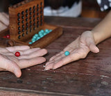 Wooden 4 in-Row Game (Travel Set) | Wood Connect Line Game Traditional Family Board Games | Strategy Game | Classic Table Game Premium Handmade Unique Gift & Table Accent SiamMandalay