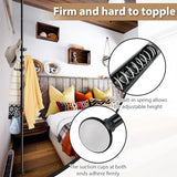 Sempicad Coat Rack Freestanding, 56 to 125 inch Adjustable Tension Rod Coat Hanger with 12 Hooks for Hanging Coat, Jacket, Hat, Scarf, Suitable for Living Room, Balcony, Kitchen Black… Sempicad