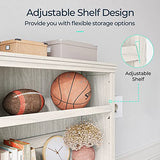 LINSY HOME 5-Tier Adjustable Bookcase in White Oak - Stylish & Durable Storage Solution LINSY HOME