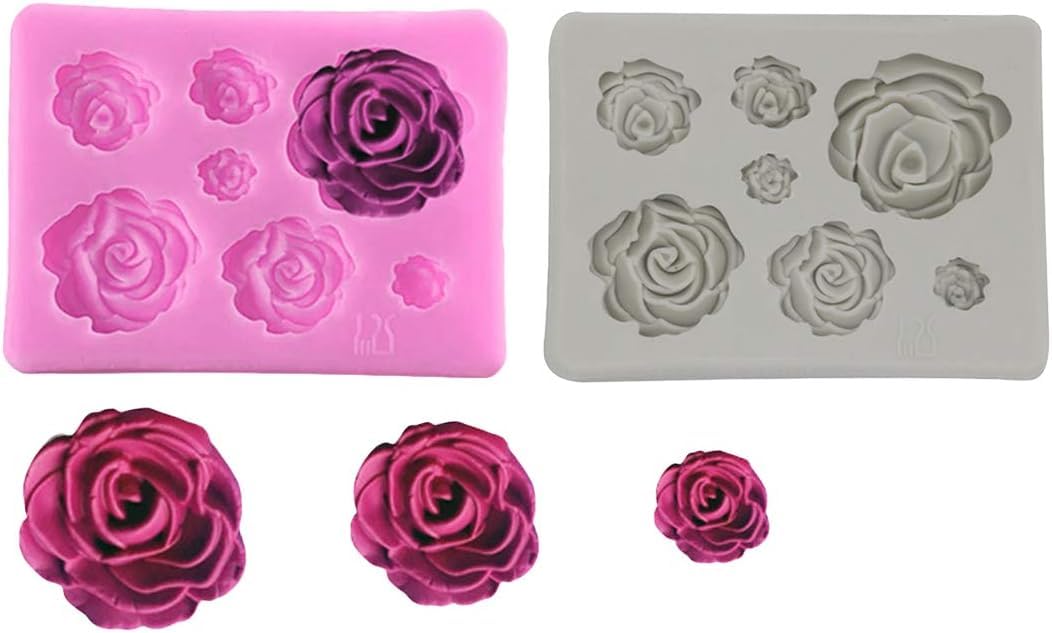 2PCS Rose Flowers silicone molds Cake Chocolate Mold wedding Cake Decorating Tools Fondant Sugarcraft Cake Molds ORIONE