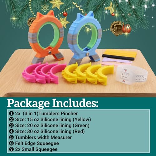 𝑷𝒆𝒓𝒇𝒆𝒄𝒕 𝑻𝒖𝒎𝒃𝒍𝒆𝒓 𝑪𝒍𝒂𝒎𝒑,Sublimation Blanks Tumbler Clamp Tool, for 20oz 30oz Sublimation Blanks, Heat Resistant Gloves, Heat Tape Sublimation, Heat Tape Dispenser Sublimation Kit AFW