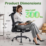 AreShark Office Chair Ergonomic Desk Chairs with Adjustable Lumbar Support& Headrest Hanger, High Back Breathable Mesh Chair with Wheels, Rolling Swivel Comfy Task Computer Chair for Home Work Gaming AreShark