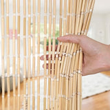 BECHAEO Handmade Bamboo Beaded Curtain for Doorway 65 Strands Door Beads Curtain Hanging Room Divider for Hallway Window Closet Boho Rustic Hippie Home Store Decor, 35.5 x 75 Inches Natural BECHAEO