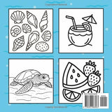Beach Vibes Coloring Book: Cozy And Simple Summer Scenes With Bold-Line Designs For Adults And Teens WoodArtSupply