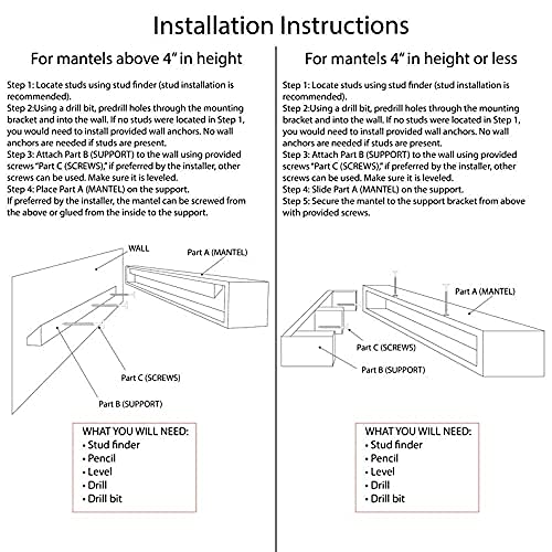Urbandi URBANDI Fireplace Mantel, Distressed, Rustic, Floating Shelf, Modern, Real Wood. 72Lx6Hx8D, Provincial Urbandi