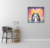 pigpigboss Kiss Penguins Diamond Painting Art Kits, Love Penguins Paint with Diamonds for Adult Beginner Office Home Wall Decor (11.8 x 11.8 inches) pigpigboss
