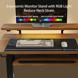 EUREKA ERGONOMIC L Shaped Standing Desk w Solid Wood Tabletop,61" Electric Corner Computer Desk, Adjustable Height Desk w Keyboard Tray,Dual Motor,LED Monitor Stand,Right/Oak EUREKA ERGONOMIC