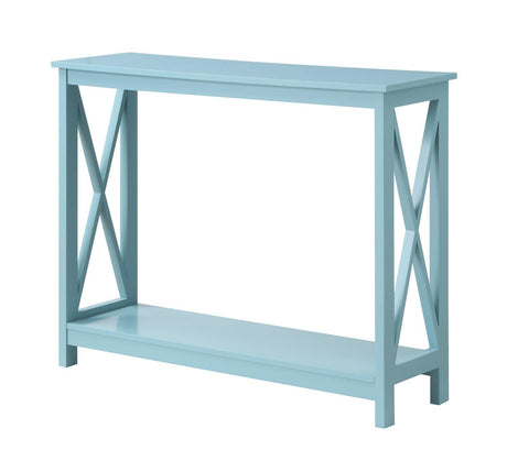 Convenience Concepts Oxford Console Table with Shelf, Sea Foam Blue Convenience Concepts