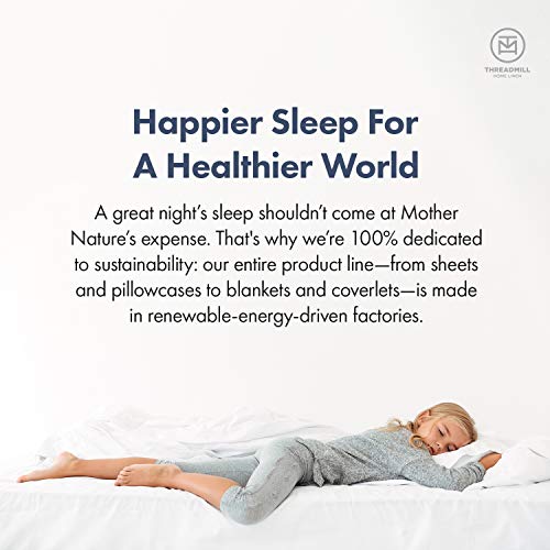 Threadmill 100% Cotton Sheets for Queen Size Bed - 600 Thread Count Queen Bed Sheets Set with 16” Deep Pocket - Sateen Weave 4-Piece Bedding Set with Cooling Effect, White Threadmill