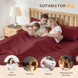 USXIBEI Twin Size 3 Piece Bed Sheet Set - Ultra Imitation Cotton-Premium Breathable & Cooling Sheets - Hotel Luxury Bed Sheets Deep Pocket up to 15"- Wrinkle, Fade, Stain Resistant (Burgundy, Twin) USXIBEI