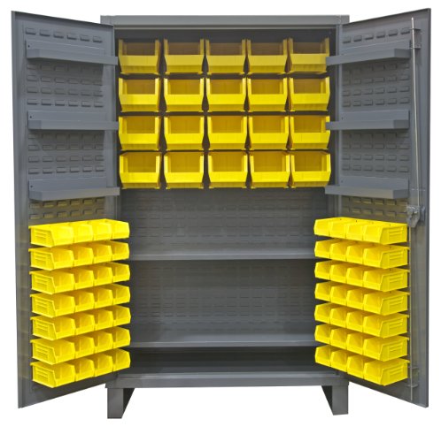 Durham Extra Heavy Duty Welded 12 Gauge Steel Cabinet with 84 Bins, HDC48-84-2S6D95, 1200 lbs Shelf Capacity, 24" Length x 48" Width x 78" Height, 8 - WoodArtSupply