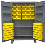Durham Extra Heavy Duty Welded 12 Gauge Steel Cabinet with 84 Bins, HDC48-84-2S6D95, 1200 lbs Shelf Capacity, 24" Length x 48" Width x 78" Height, 8 Durham