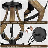 WOAEKR 13.1" Modern Farmhouse Hanging Pendant Lighting, 4-Light Rustic Interior Flush Mount Ceiling Light Fixture, Vintage Chandelier for Hallway Foyer Dining Room Entryway Kitchen Island Bedroom WOAEKR
