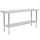 HALLY Stainless Steel Table for Prep & Work 18 x 72 Inches, NSF Commercial Heavy Duty Table with Undershelf and Galvanized Legs for Restaurant, Home and Hotel HALLY SINKS & TABLES H