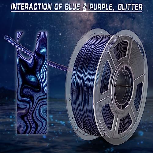 FF SUNSENKJ PLA Filament 1.75mm Color Change 3D Printer Filament, Chameleon Shiny Sparkle Glitter by Different Light and Angle, PLA 3D Printing Filament 1kg (2.2lbs) Spool (Chameleon_Nebula P - WoodArtSupply