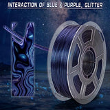 FF SUNSENKJ PLA Filament 1.75mm Color Change 3D Printer Filament, Chameleon Shiny Sparkle Glitter by Different Light and Angle, PLA 3D Printing Filament 1kg (2.2lbs) Spool (Chameleon_Nebula Purple) FF SUNSENKJ