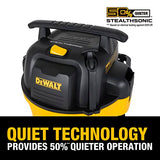 DEWALT 12 Gallon STEALTHSONIC Ultra Quiet Poly Wet Dry Vacuum, DXV12P-QTA Newest Noise Reduction Vac, 5.5 Peak HP Shop Vacuum for Jobsite/Workshop, Reduce Motor Noise, Yellow DEWALT