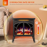 R.W.FLAME Electric Fireplace Heater 25" with Remote Control, Cathedral Stylish, Different Flame Effects and Log Set Colors, Adjustable Brightness and Heating Mode, Overheating Safe Design R.W.FLAME