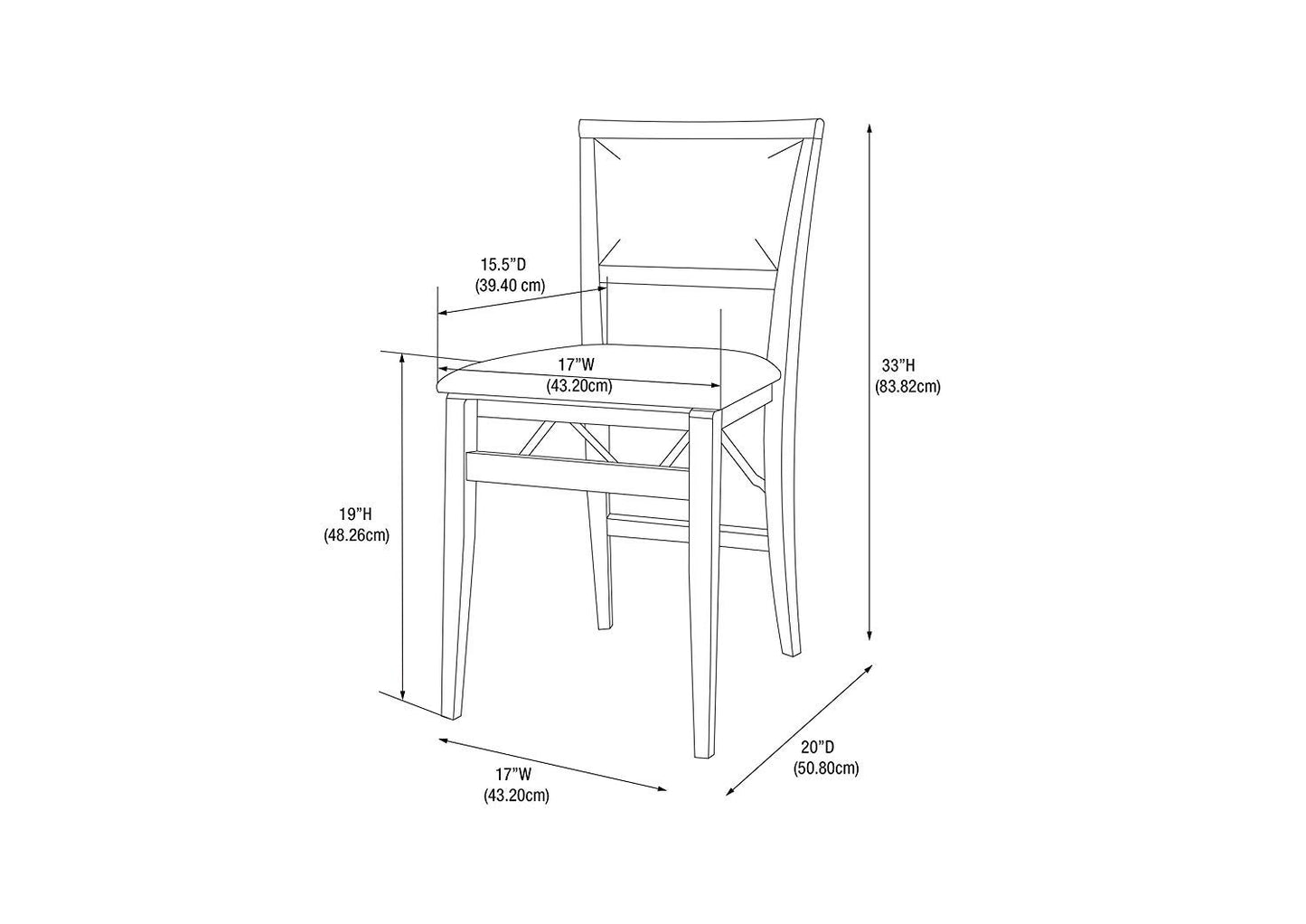 Linon Keira Pad Folding Chair, Set of 2, Engineered Wood