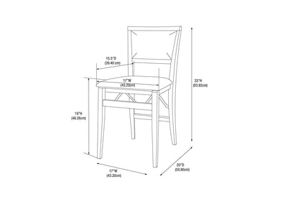 Linon Keira Pad Folding Chair, Set of 2, Engineered Wood