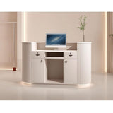 BK&MF Modern Reception Desk with Counter Drawers & Storage Shelves, Reception Room Tables,Checkout Counter for Store Hotel Office,D,120x60x100cm(47x24x39inch) BK&MF