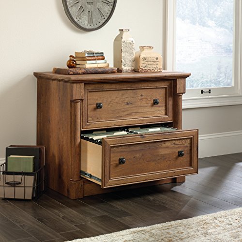 Sauder Palladia File Cabinet, Vintage Oak finish - WoodArtSupply