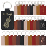 Tikjiua 30 Pcs Leather Key Fob Kit, Rectangular Leather Keychain Blanks with Keychain Rings, PU Laser Engraving Key Chain, Stamping Diy Crafts for Leather Working Tikjiua