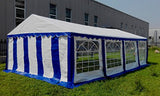 AMERICAN PHOENIX Party Tent 16x26 ft Heavy Duty Canopy Shelter Gazebo for Wedding Event Fair with Roof with Sidewalls and Windows White and Blue Event Tents AMERICAN PHOENIX