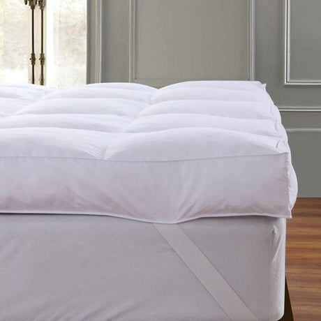 QUEEN ROSE Mattress Topper Queen, Extra Soft Pillow Top Mattress Topper Queen for Firm Bed, Thick Baffle Box Cooling Cloud-Like Down Alternative Filled, Back Pain Relief, White QUEEN ROSE
