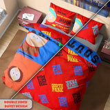 South Park Reversible Duvet Cover & Pillowcase Set for Teens, Men, Single or Double Bed Set, Bedding Decor, Gifts for Him (Multi Double) South Park