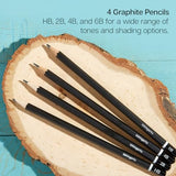 KINGART 13-Piece Sketching & Drawing Set – Complete Artist Kit with Graphite, Charcoal & Pastel Pencils, Blending Tools & Eraser in Portable Case – Art Supplies for Beginners & Professional Artists KINGART