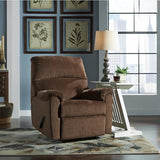 Signature Design by Ashley Nerviano Contemporary Wall Hugger Recliner with Pillow-Top Armrest, Dark Brown