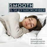 HC COLLECTION Bed Sheets Set King with 2 Pillowcases, Hotel Luxury Platinum 1800 Series Brushed Microfiber Sheet w/Deep Pocket, Ultra Soft Lightweight 4 Pcs Linen Bedding for Hot Sleepers, White