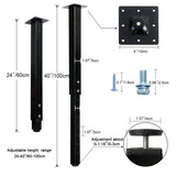 QLLY Adjustable Square Table Leg, 24-40 inch, 60-100cm, Home Office Custom DIY Table Legs, Furniture Leg Set (4, Black) QLLY