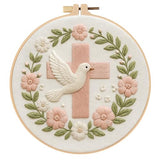JJFox Embroidery Kit for Beginners and Adults, DIY Hand Embroidery Starter Kit with Cute Pattern, Cross Stitch Needlepoint Set with Hoop, Threads and Instructions (Cross)