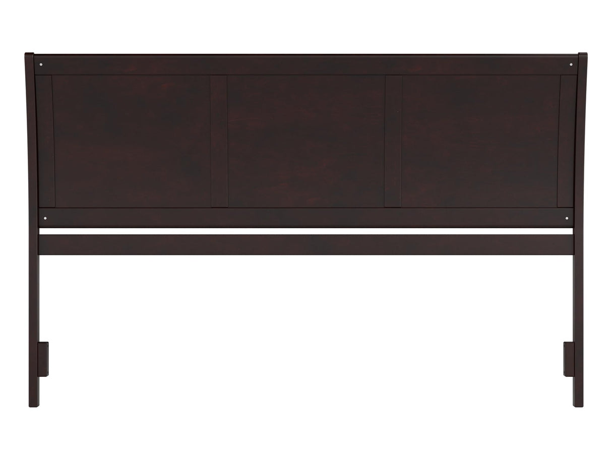 AFI Portland King Sleigh Solid Wood Panel Headboard in Espresso AFI