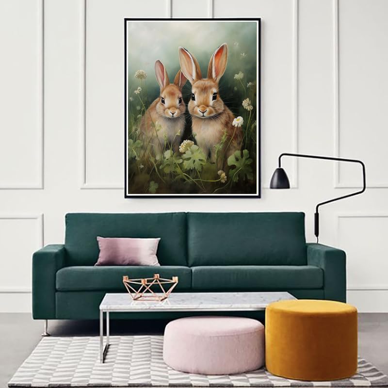 Zariocy Paint by Numbers Kits for Adults -Animals DIY Oil Paintings Canvas Acrylic Paint Set - Easter Bunny Paint by Numbers Kit for Beginners and Ideal for Home Decor 16x20 inch-230 Zariocy