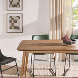 Walker Edison Mid-Century Modern Solid Wood Tapered-Leg Dining Table, 59 Inch, English Ash Walker Edison