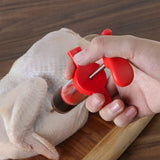 Meat Injector Kit, Plastic Marinade Turkey Injector Syringe with Screw-on Meat Needle for BBQ Grill,1-oz,with 2 Professional Needles,1 Cleaning Brush,3 Extra O-Rings,1 Brush For Basting OBHRRY