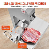 VEVOR Commercial Electric Meat Bandsaw, 2200W Stainless Steel Vertical Bone Sawing Machine, Workbeach 24.4" x 20.5", 0.16-8.7 Inch Cutting Thickness, Frozen Meat Cutter with 6 Blades for Rib Pork Beef VEVOR