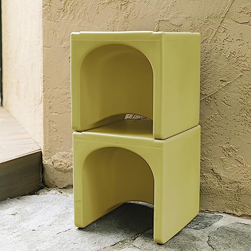 ECR4Kids Tri-Me Table and Cube Chair Set, Multipurpose Furniture, Fern Green, 3-Piece ECR4Kids