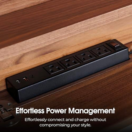 Transformer Table - Dining Table to Computer Desk, Work-from-Home Office, Gaming Desk, Study Desk, Space-Saving Furniture, Multiuse Dining Table, Royal Brown Transformer Table