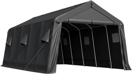 MELLCOM 13 x 20 FT Heavy Duty Carport, Portable Garage with All-Steel Metal Frame & Vents, Anti-Snow Car Canopy Outdoor Storage Shelter shed for Car, Truck, Boat MELLCOM