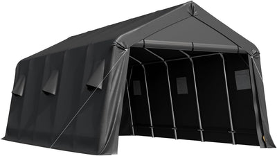 MELLCOM 13 x 20 FT Heavy Duty Carport, Portable Garage with All-Steel Metal Frame & Vents, Anti-Snow Car Canopy Outdoor Storage Shelter shed for Car, Truck, Boat