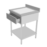 Shikiy Stainless Steel Worktable, 24"x24" Commercial Kitchen Prep & Work Table 2 Layer Heavy Duty Metal Work Table with Adjustable Feet Work Prep Table with Drawer for Kitchen Restaurants Homes Hotels Shikiy