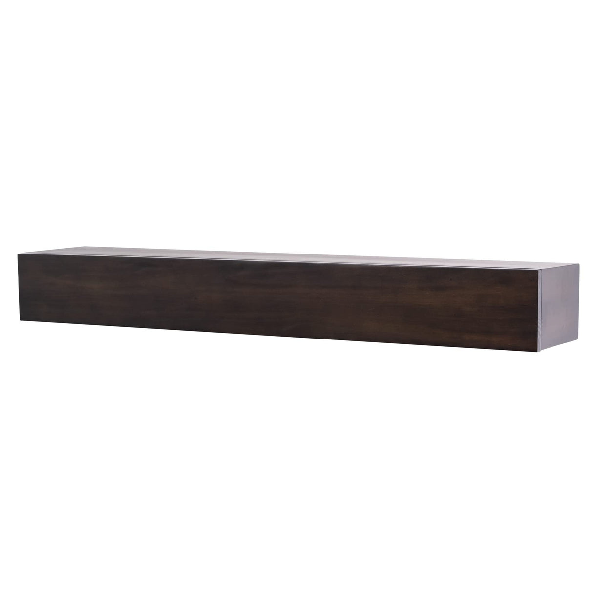 MANTELSDIRECT Houston Floating Wood Mantel Shelf with Hidden Storage Compartment - Coffee Bean 72 Inch | Beautiful Wooden Rustic Shelf for TV Remotes, Controllers, and Décor MANTELSDIRECT