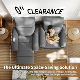 QKFF Wall Hugger Power Recliner Chair, Zero Wall Electric Recliner Chairs with USB Port, Snowflake Velvet Space Saving Large Recliner for Living Room, RV, Home Theater