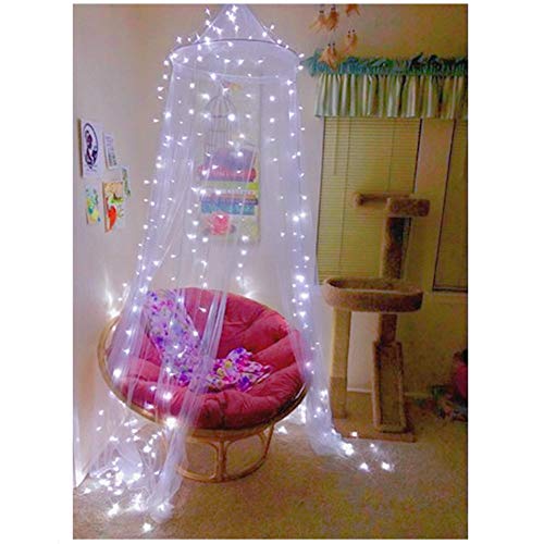 Eimilaly Bed Canopy Mosquito Net, Bed Canopy for Girls Room Decor - Insect Protection Hanging Canopy for Adults, Babies, Outdoor Camping, Pink/No Opening