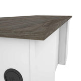 Bestar Norma U or L-Shaped Desk, 71W, Walnut Grey & White Bestar